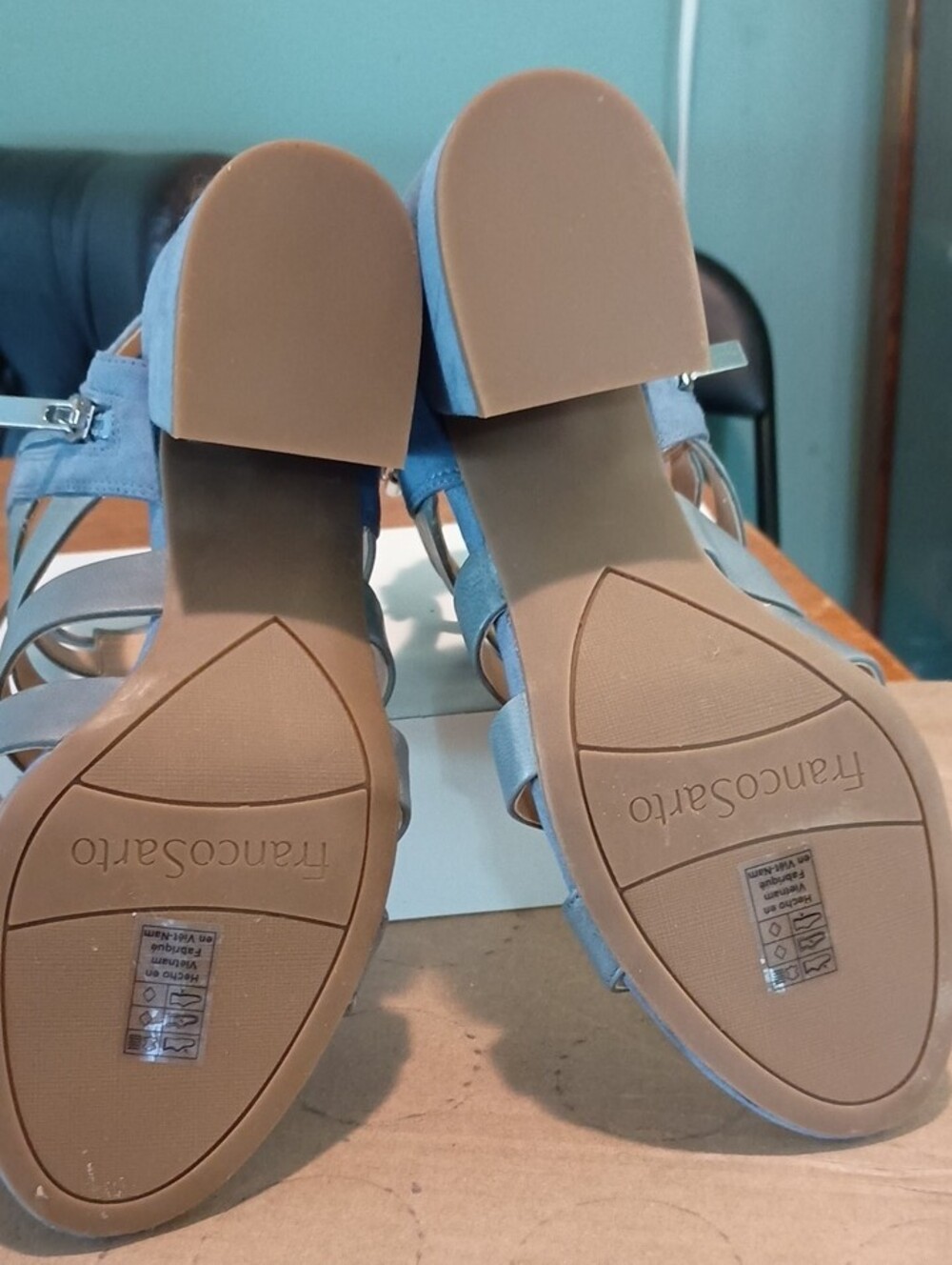 Franco Sarto Teal Strappy Gladiator Heels - Picture 4 of 4